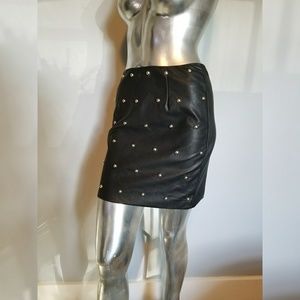 Black studded pleather mini